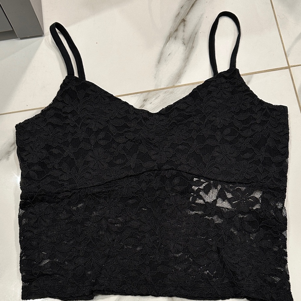 Hollister Black Lace Detail Top